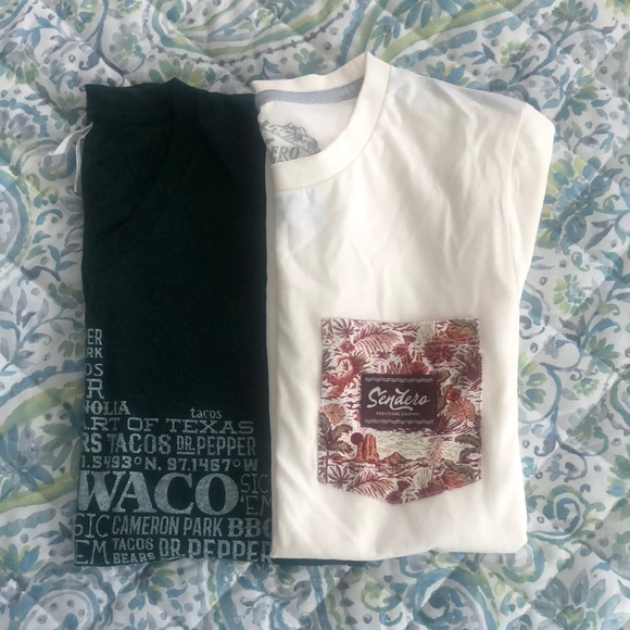Sendero Tops - Green Waco and Cream Sendero short sleeve t shirt bundle